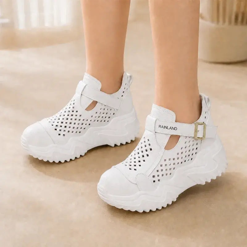 【35-40】Sandale noi, casual, respirabile, cu talpă groasă și goale