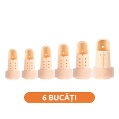 Set 6 Bucăți Atele Ortopedice pentru Degete, Mărimi Mixte 0-5, Suport Fixare Fracturi, Luxații și Deget în Ciocan, Atelă Respirabilă Reglabila