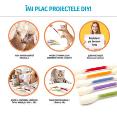 【6 buc】Jucărie pentru Pisici din Pâslă de Lână, Model Bețișor de Bumbac Gigant cu Catnip (Iarba Mâței), Rezistentă la Mușcături, pentru Relaxare și Joacă Interactivă