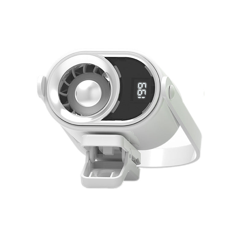 🌀 Ventilator hands-free cu afișaj LED, clemă integrată și 199 de niveluri reglabile