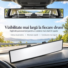 🚗 Oglindă Panoramică Auto pentru Interior – Câmp Vizual Extins, Anti-Orbire & Eliminare Unghiuri Moarte!