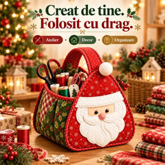 🎄 Kit DIY Coșuleț Festiv de Crăciun – Creează-ți propriul decor de sărbători simplu și relaxant! ✂️✨