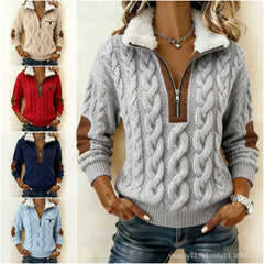 Cipzáras, állógalléros női kötött felső – meleg, karcsúsító és kényelmes