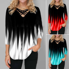 🔥【S-5XL】Női póló Divatos, lezser, V-nyakú női póló