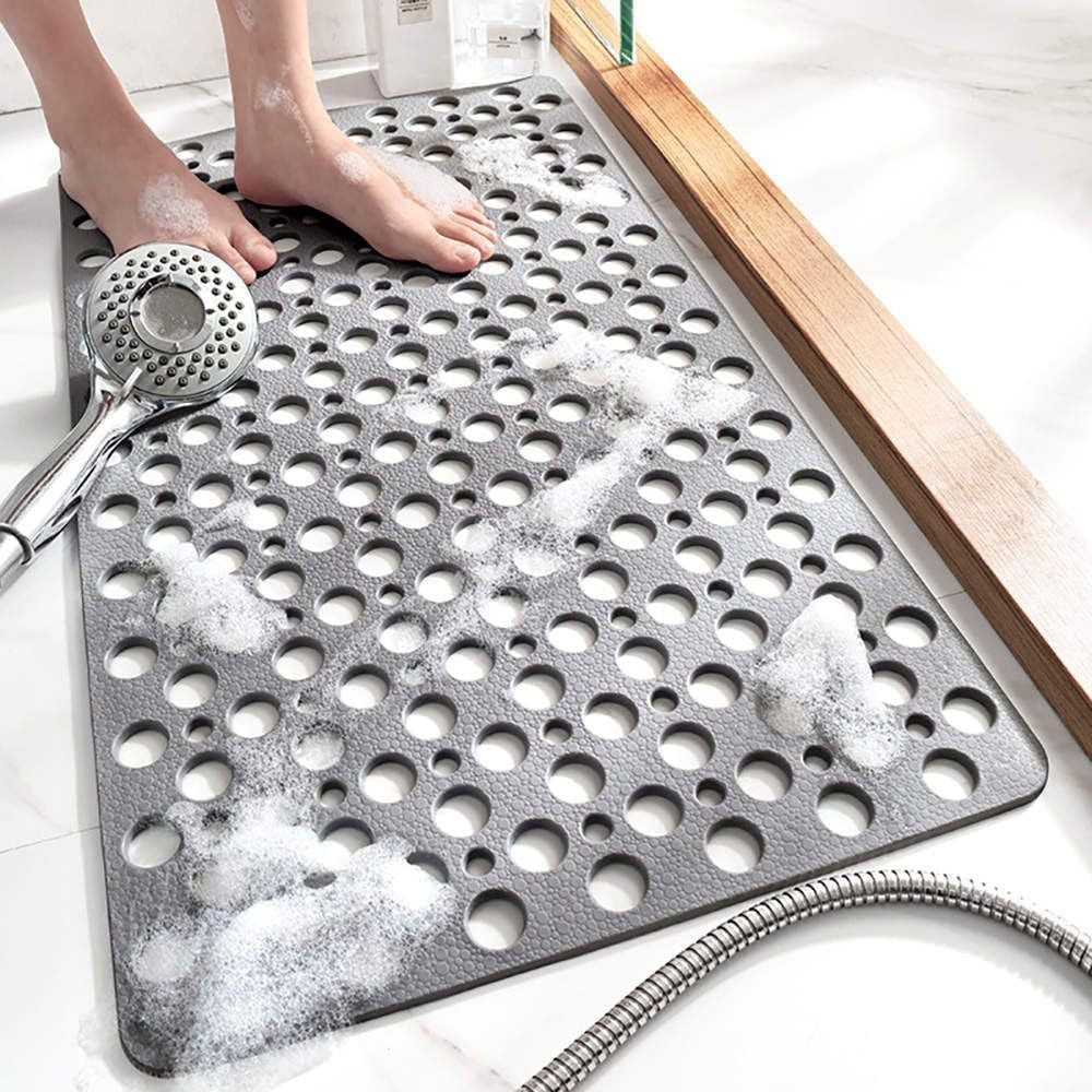 🛁【70x38cm】Covoraș de duș antiderapant și antibacterian🚿 Previne eficient căderile și rănile