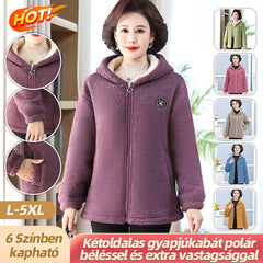 🔥Meleg, vastag polárbéléses kapucnis kabát nőknek— télre tökéletes választás