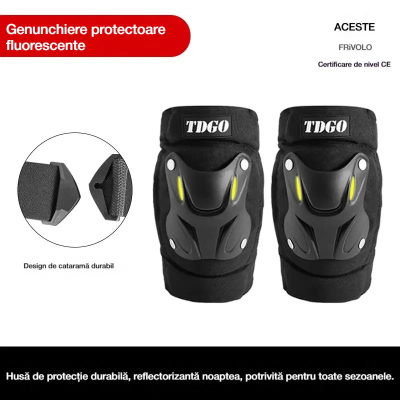 Genunchiere protectoare fluorescente, potrivite pentru toate anotimpurile