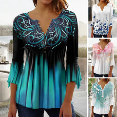 ✨🔥【S-5XL】Új női hosszú ujjú mintás felső 2025-től, kényelmes és stílusos