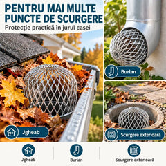 🍂 Set 10 Bucăți Protecție Anti-Înfundare pentru Jgheaburi și Burlane · Din Aliaj de Aluminiu · Formă Ajustabilă · Instalare Simplă Fără Unelte!