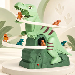 🦖 Aventură Continuă cu Dinozauri! Pistă Electrică pentru Copii cu Urcare Automată pe Scară! Include 9 Dinozauri Colorați · Alunecare Fluentă · Asamblare Ușoară și Distracție Nelimitată!