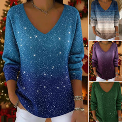 👚👚Új női pulóver hosszú ujjal és V-nyakkal