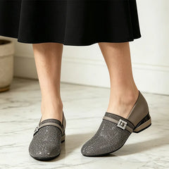 ✨💎 Pantofi eleganți franțuzești cu strasuri și toc mic