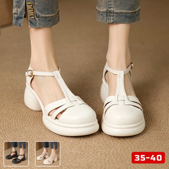 Pantofi Elegante cu Toc Gros și Barete T, Design Retro cu Talpă Moale, Confort Sporit, Mărimi 35-40