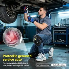 Limba Română: Set Genunchiere Profesionale Multiscop cu Cataramă Rapidă și Benzi Reflectorizante – Protecție Anti-Cădere pentru Moto, Reparații Auto, Gresie și Construcții