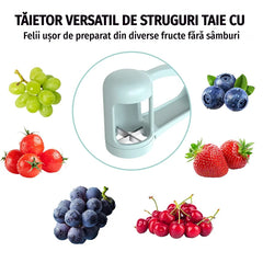 [Cumpără 1 Primești 1 Gratuit - Set 2 Bucăți] Slicator Manual de Fructe și Struguri - Dispozitiv de Tăiat cu Lame din Oțel Inoxidabil, Rapid și Sigur pentru Bucătărie