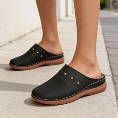 👡 Saboți de Vară din Piele Naturală cu Suport Plantar – Design Ergonomic Anti-Oboseală, Perforații Respirabile, Mărimi 36-43! ✨🏥