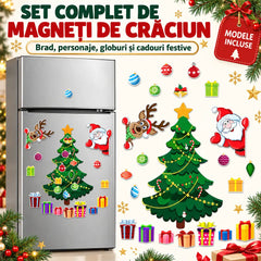 🎄 Transformă-ți Casa într-o Poveste de Crăciun! Set Magneți Decorativi cu Brad, Moș Crăciun și Ren! Fixare Magnetică Fără Lipici · Culori Vii · Reutilizabili An de An!
