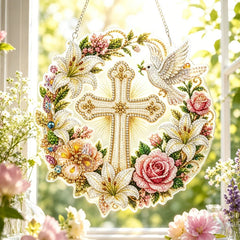 【Artă DIY 5D】Ornament Suspendat pentru Ușă din Acril cu Diamante de Cristal, Strălucire de Lux, 6 Modele cu Floarea-Soarelui și Colibri! ✨🌸