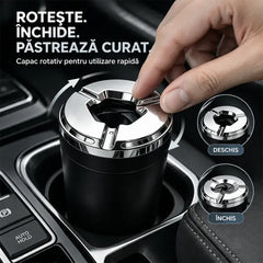 🚗 Ofertă Limitată: Cumpără 1, Primești 1 GRATUIT (Set 2 Bucăți)! Scrumieră Auto Premium cu Capac Rotativ · Anti-Miros și Anti-Cenușă · Interior Detașabil · Compatibilă Universal cu Suportul de Pahare!