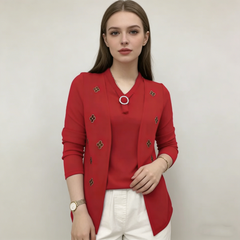 Elegáns női blúz „ál-kétrészes” dizájnnal – puha anyag, kellemesen meleg