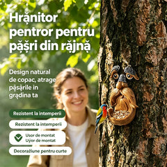 🛍️ Grădină de Poveste! Hrănitoare de Păsări și Decor de Copac cu Față de Moșneag