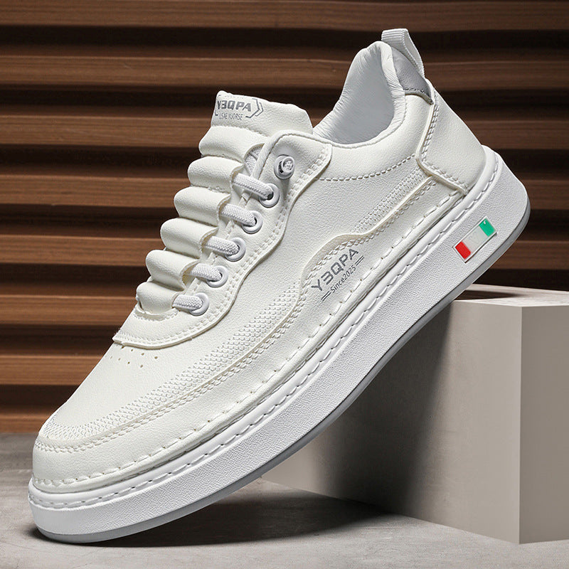 【39–44】Új férfi sportcipő valódi bőrből, lapos talppal, csúszásmentes kivitelben