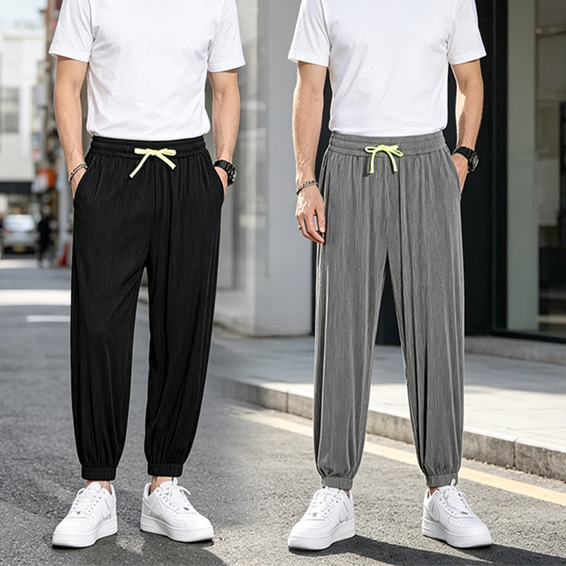 👖❄️【Cumperi 1, primești 1 gratuit】Pantaloni casual pentru bărbați, lejeri, din material ice silk, răcoroși și confortabili