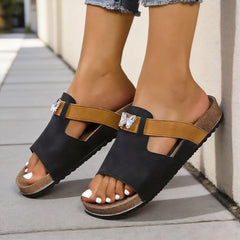 🛍️ Strălucire de Vară! Papuci Stil Birkenstock cu Fluture din Strasuri | 36-43