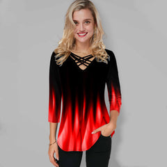 🔥【S-5XL】Női póló Divatos, lezser, V-nyakú női póló