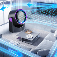 🧊🍃 Nou ventilator de birou tip turbină, fără pale (se poate monta și pe perete)