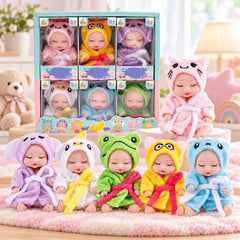 👶 Set cadou Păpuși Bebeluş Reborn Înfășate în Costume de Animăluțe! Chipuri Adorabile de Bebeluşi Care Dorm · Set de 6 Păpuși în Cutie Cadou · Cadoul Perfect pentru Copii!