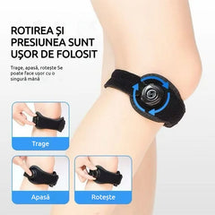 【2 buc】Centură patelară profesională cu buton rotativ, bandă pentru genunchi cu compresie reglabilă și precisă pentru alergare și fitness