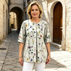 👚Tricou lejer din bumbac imprimat pentru vară