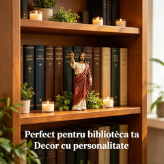 🛍️ Artă și Credință! Statuete Decorative din Rășină cu Isus pentru Bibliotecă | 4 Modele