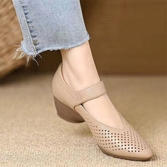 👠 Pantofi cu toc înalt, vârf ascuțit, stil britanic elegant, cu design decupat