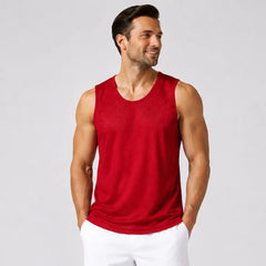 👕【Set de 3 bucăți】Maiouri bărbătești casual din material răcoros tip mătase de gheață ✅ Ușoare, respirabile și cu uscare rapidă