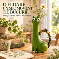 🐱 Vază Decorativă din Rășină în Formă de Pisică · Pictată Manual · 6 Modele Unice · Ideală pentru Flori Proaspete sau Uscate · Cadoul Perfect pentru Iubitorii de Pisici!