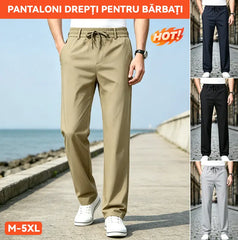 👖Pantaloni Casual cu Croială Dreaptă – Material Elastic, Fin și Respirabil pentru Confort Maxim