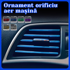 【60 de bucăți】Set Benzi Decorative pentru Grila de Ventilație Auto, Design U-Style Cromat, Decor Interior Universal, Diverse Culori