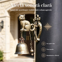 【Stil Retro】Clopoțel Metalic de Ușă cu Design de Animale, Clopoțel de Vânt Vintage cu Magnet și Plăcuță Metalică, 6 Modele Disponibile! 🔔✨