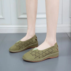 🥿 Pantofi de Vară Slip-On din Piele Naturală – Decupați și Respirabili, Talpă Anatomică Tip Pană, 5 Culori, Mărimi 35-43! ☀️✨