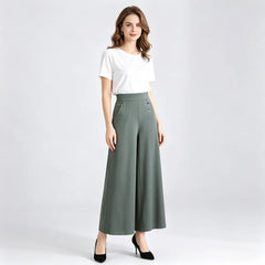 ❤️【M-5XL】2026 Pantaloni noi de dama de vară picioare late mătase de gheață până la glezne