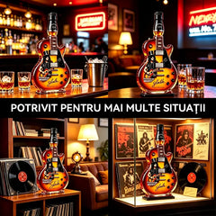 Sticlă de Whiskey în Formă de Chitară Electrică – Model Retro Rock N' Roll Legend, Cadou Premium din Sticlă pentru Bărbați și Bar