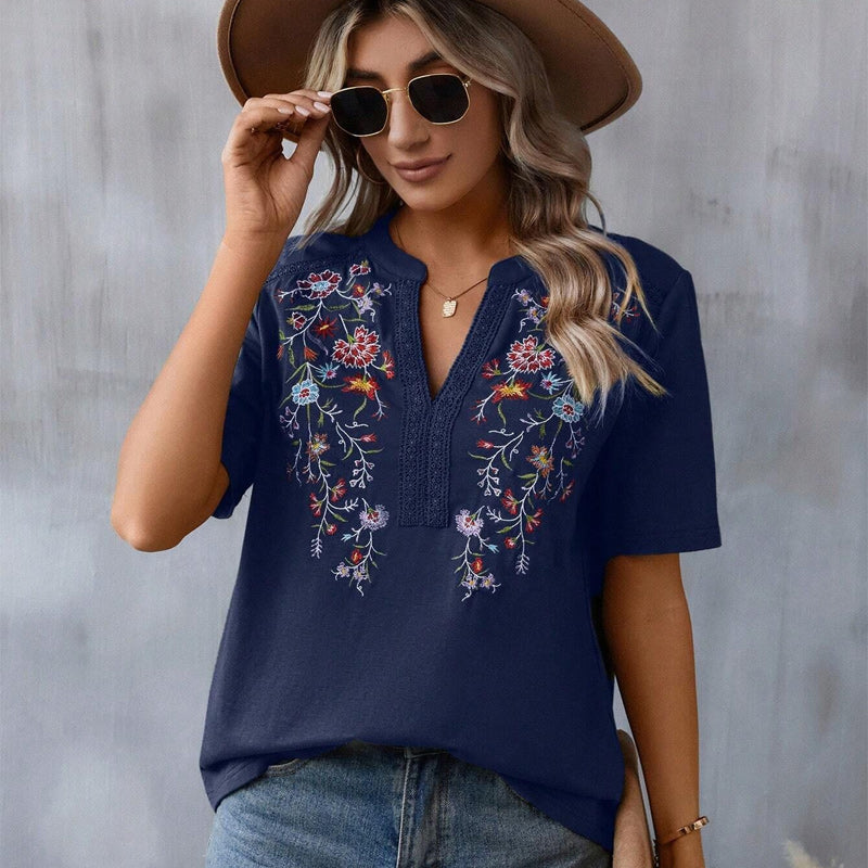 【S-2XL】Bluză damă cu broderie elegantă 2026｜Confortabilă și ușor de asortat｜Stil feminin