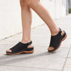 👡 Sandale Vintage din Piele Naturală cu Decupaje – Design Peep-Toe, Talpă Anatomică Absorbantă de Șocuri, Mărimi 35-43! 🌸🌿