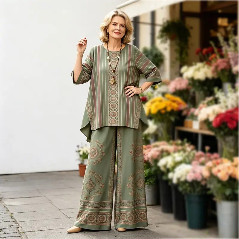 Seturi Elegante din Satin cu Imprimeuri Rafinate – Croială Lejeră, Confort Suprem și Stil Impecabil pentru Orice Ocazie! ✨