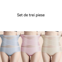 🌸 Ultimele 3 zile de ofertă: cumperi 1, primești 2 gratuit ✨Chiloți modelatori cu talie înaltă, mărimi mari, cu design încrucișat pentru control abdominal