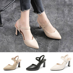 👠【34-41】 Sandale cu toc gros din piele naturală, realizate manual în stil nou 2026