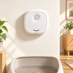 🐾 Purificator Inteligent și Deodorizant pentru Litieră – Senzor de Mișcare, Funcționare Ultra-Silențioasă (~20dB), Fără Consumabile – Aer Proaspăt Zi de Zi!