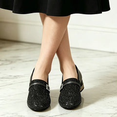 ✨💎 Pantofi eleganți franțuzești cu strasuri și toc mic
